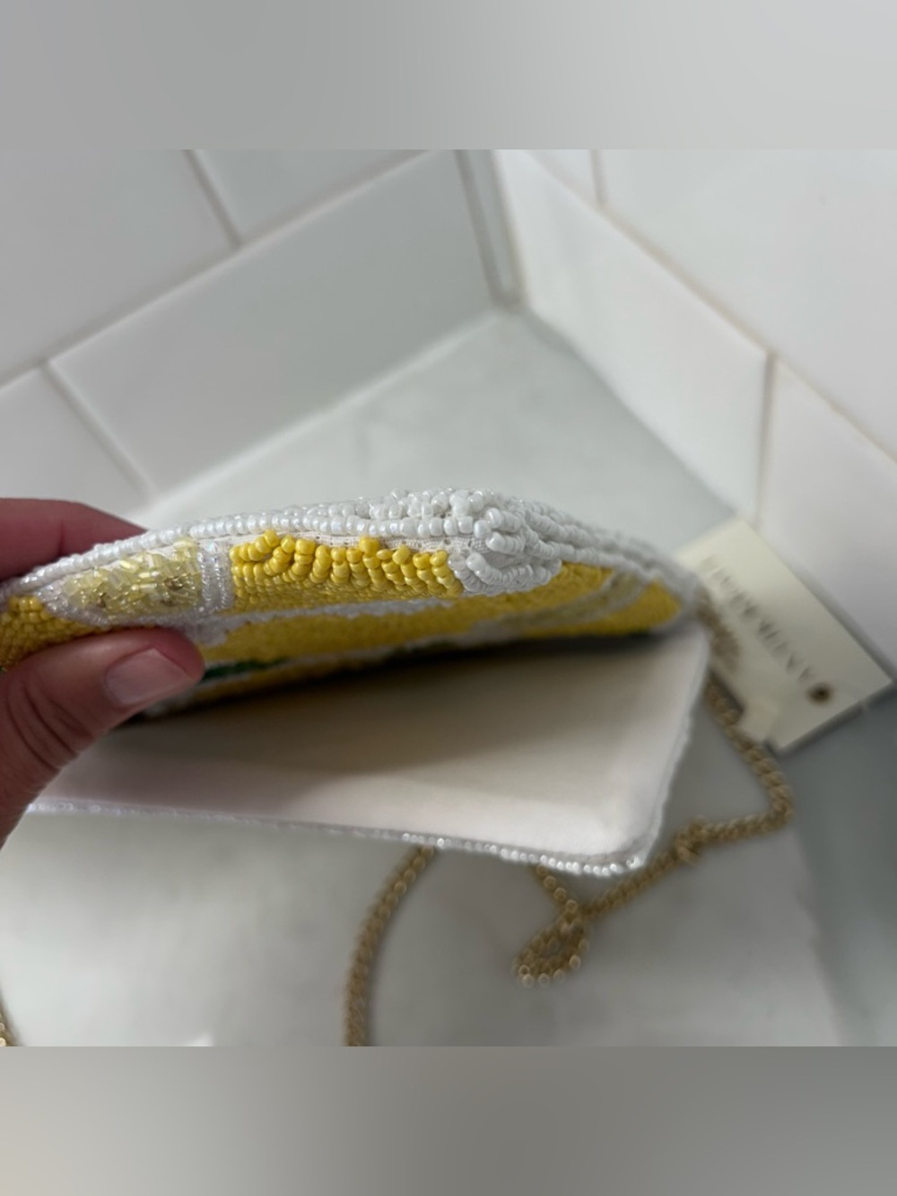 🍋 NWT Antik Kraft Beaded Lemons Handbag Clutch  Crossbody Shoulder Flap Bag 🍋 - Picture 3 of 11